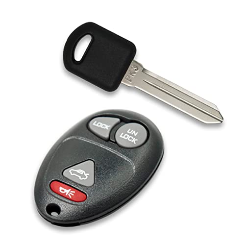 Keyless2Go Replacement for Keyless Entry Car Key Fob Vehicles That Use 4 Button L2C0007T 10335582-88 Remote, Self-Programming with New Uncut PK3 Transponder Ignition Car Key B97