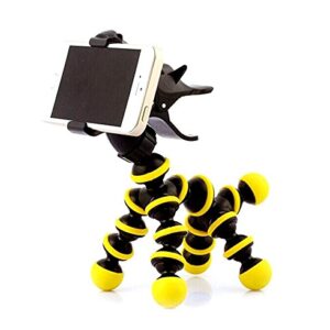 HUDONN Flexible Horse Style Pony Car Desktop Phone Tripod Monopod Bracket Holder Cradle Stand Mount Universal Phone Holder for Samsung iPhone 6 Plus 6 5S 5 and More (White) (Black+Yellow)