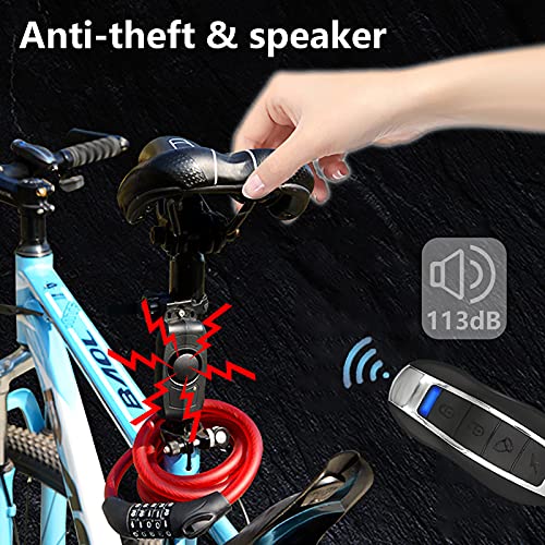 3T6B Waterproof Bike Alarm with Remote, 113dB 500MAH USB Rechargeable Wireless Anti-Theft Vibration Bicycle Bell, Bicycle Motorcycle Alarm Vehicle Security Alarm System