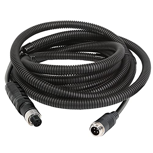 4 Pin Camera Cable with Corrugation Tube Cover, 4 Pin Aviation Extension Cable, 4 Pin Video Cable for Backup Camera Rear View System RV Truck Trailer Bus Car Waterproof by INSEETECH (10FT/3M)