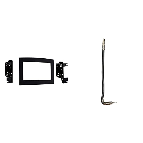 Metra 95-6528B Double Din Dash Kit for 2006-2010 Dodge Ram (Black) & Metra 40-CR10 Chrysler/Dodge/Jeep/Ford/GM 2002-Up Car Antenna Adapter