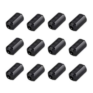 viaky 12 pack rfi emi noise suppressor cable clip, clip-on ferrite ring core noise filter for 5mm dia cable(black)