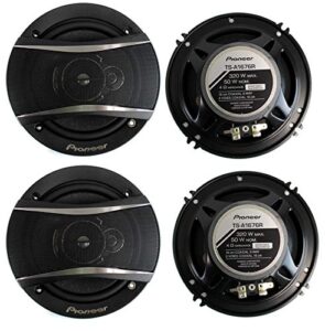 pioneer ts-a1676r 6.5 inch 3-way 320 watt car coaxial stereo speakers four (4) speakers included