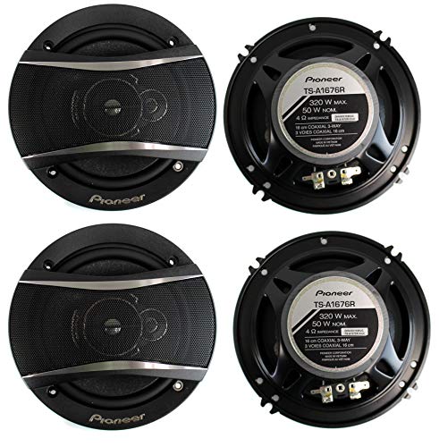 PIONEER TS-A1676R 6.5 Inch 3-Way 320 Watt Car Coaxial Stereo Speakers Four (4) Speakers Included