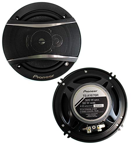 PIONEER TS-A1676R 6.5 Inch 3-Way 320 Watt Car Coaxial Stereo Speakers Four (4) Speakers Included