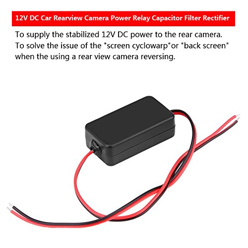 Car Capacitor Filter Rectifiers, 12V DC Power Relay Rear View Camera Anti Interference Relay Filter for Most of Cars