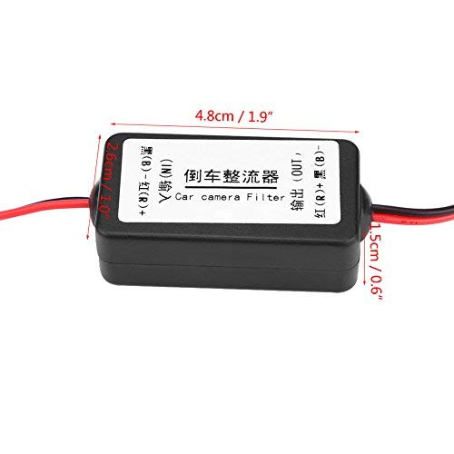 Car Capacitor Filter Rectifiers, 12V DC Power Relay Rear View Camera Anti Interference Relay Filter for Most of Cars