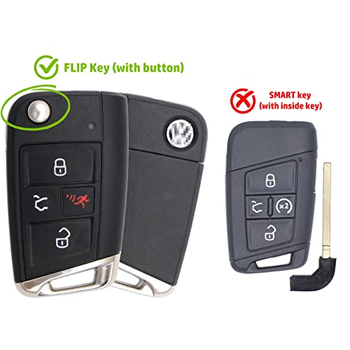 (2 Pack) CR2025 2025 Remote Key Fob OEM Battery for Flip Key Compatible with VW Shell Case Cover Replacement for 2015-2021 Atlas GTI Golf AllTrack R SportWagen e-Golf Jetta Part # 5G6 959 752 BG