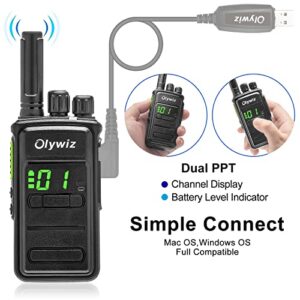 Olywiz Walkie Talkies for Adults Rechargeable GMRS Radio Long Range 3000mAh 2 Way Radio 16CH Display Emergency Alarm VOX for Business Outdoor School Security 4 Pack
