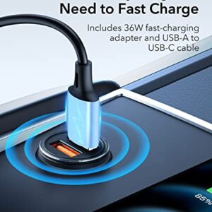 ESR Shift Wireless Car Charger (HaloLock), Compatible with MagSafe Car Charger, Detachable Fast Charging Pad, for Caseless iPhone 14/13/12 Series and Magnetic Cases, with 36W Car Adapter, Black