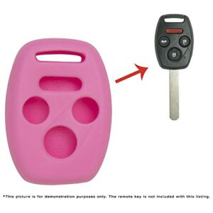 Keyless2Go Replacement for Silicone Cover Protective Case for 4 Button Remote Keys KR55WK49308 MLBHLIK-1T OUCG8D-380H-A (1 Pack) - Pink