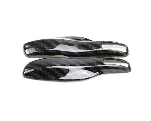 iJDMTOY Direct Replacement Black Carbon Fiber Pattern Key Fob Side Panel Trims Compatible with Porsche Cayenne Panamera Macan 911, etc