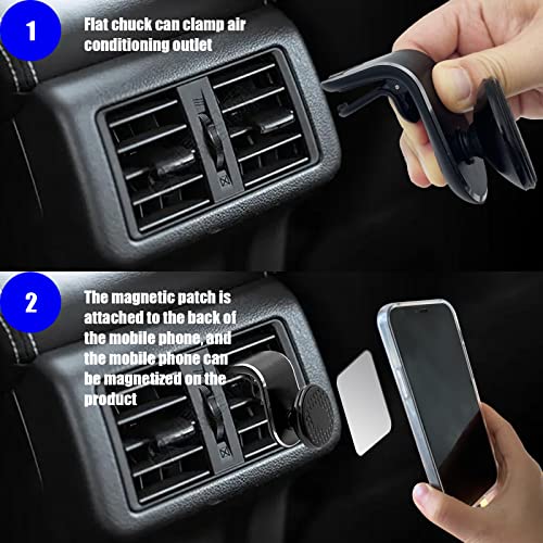 QUICTO Car Magnetic Phone Holder, 360°Adjustable Navigation Holder, Universal Car Air Outlet Phone Holder, Compatible with All Smartphones (Black)