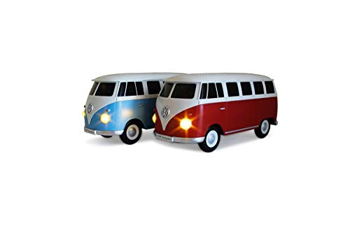 BRISA VW Collection - Volkswagen Samba Bus T1 Camper Van Portable Bluetooth Speaker, Wireless/Cordless with Great Sound Quality & Unique Design (Scale: 1:20 / Blue & White)