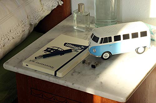 BRISA VW Collection - Volkswagen Samba Bus T1 Camper Van Portable Bluetooth Speaker, Wireless/Cordless with Great Sound Quality & Unique Design (Scale: 1:20 / Blue & White)