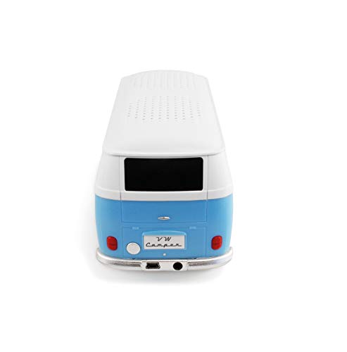 BRISA VW Collection - Volkswagen Samba Bus T1 Camper Van Portable Bluetooth Speaker, Wireless/Cordless with Great Sound Quality & Unique Design (Scale: 1:20 / Blue & White)