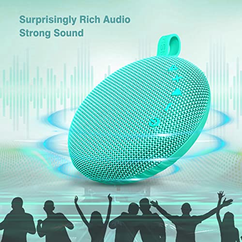 INSMY Waterproof Bluetooth Speakers, IP67 Floatable, Portable Wireless Small Shower Speaker, Punchy Bass Loud Sound, Stereo Pairing, 24H Playtime, Hands-Free Clear Call for Beach Kayak Canoe (Mint)