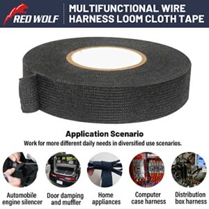 RED WOLF ISO Radio Wire Connector Male & Female w/Wiring Harness Tape 5 Rolls for Peterbilt Freightliner Semi Truck International Volvo Sterling Mack Kenworth Stereo Protection Noise Damping