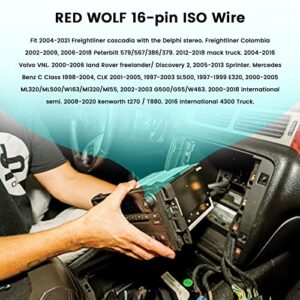 RED WOLF ISO Radio Wire Connector Male & Female w/Wiring Harness Tape 5 Rolls for Peterbilt Freightliner Semi Truck International Volvo Sterling Mack Kenworth Stereo Protection Noise Damping