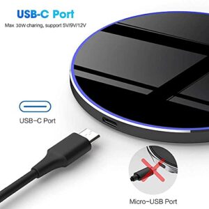 Wireless Charger, Qi-Certified 30W Max Wireless Charging Pad Compatible with Samsung Galaxy S23/S22/S21/S21 Ultra/S21+/S20 fe/S20/Note 20/10,Google Pixel,LG,and More