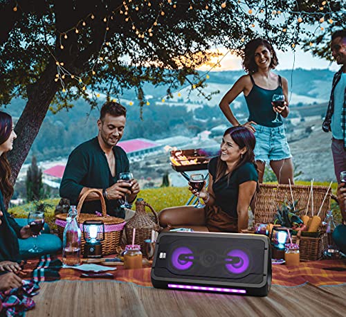 Altec Lansing Shockwave Wireless Party Speaker, Travel Bluetooth Speaker with Rechargeable Battery, Portable Sound System with Microphone (Renewed)