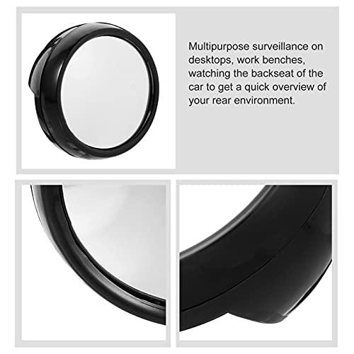 ULTECHNOVO Computer Rear- View Mirror Clip- On Rear View Magnifying Mirror Security Mirror for for PC Monitors Personal Safety Security Black