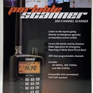 Uniden Bearcat BC75XLT Handheld Scanner, 300 Channels, 10 banks, Close Call Technology, PC Programable, NOAA Weather, Aviation, Marine, Railroad, NASCAR, and Non-Digital Police/Fire/Public Safety