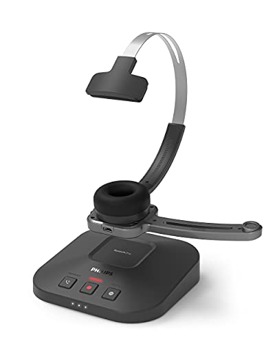 Philips SpeechOne Wireless Dictation Headset with Docking Station, Status Light and Remote Control