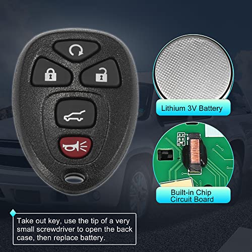 X AUTOHAUX 2pcs 315MHz OUC60270 15913421 Keyless Entry Remote Car Key Fob for Chevrolet Suburban for Chevy Tahoe for Cadillac Escalade 2007-2014 for Chevrolet Traverse for GMC Yukon 5 Buttons