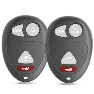 keyless entry remotes car key fob compatible with buick century/pontiac aztek 2001 2002 2003 2004 2005 fccid: l2c0007t 10335582-88, self-programming (pack of 2)