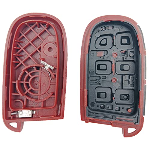 Guibuhuse New Red Color Smart Keyless Entry Remote Key Fob Cover Fits for 2016 2017 2018 2019 2020 Dodge Challenger Charger Dart Durango Journey Jeep Grand Cherokee Chrysler 300 2011-2018 Key Case