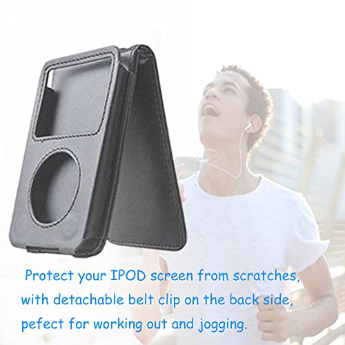 HAL V-TOP Leather Case for Apple iPod Video Classic 80G 120G 160G 60G Classic Protective with Movable Belt Clip Black