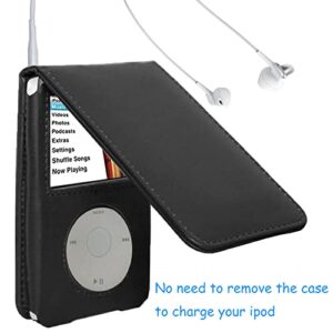 HAL V-TOP Leather Case for Apple iPod Video Classic 80G 120G 160G 60G Classic Protective with Movable Belt Clip Black