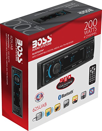 BOSS Audio Systems 625UAB Multimedia Car Stereo - Bluetooth Audio And Hands Free Calling, Single Din, MP3 Player, No CD/DVD Player, USB Port, AUX Input, AM/FM Radio Receiver