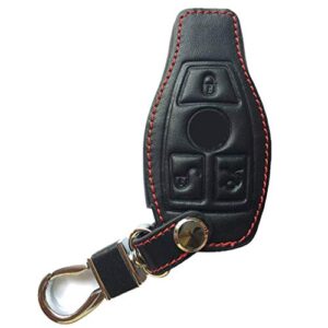 rpkey leather keyless entry remote control key fob cover case protector replacement fit for mercedes benz w203 w210 w211 amg w204 c e r cl gl s sl bga cls clk cla slk case classe iyz3312 mb-keyprog 2