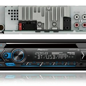 Pioneer Single-DIN in-Dash CD AM/FM Receiver MIXTRAX, Bluetooth, USB, Spotify, iPhone and Android Bundled with Alphasonik Earbuds