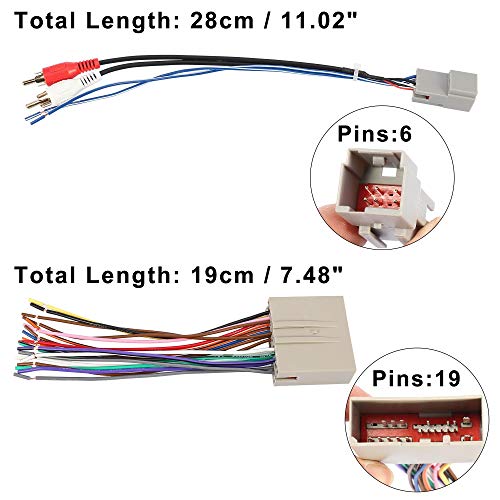 X AUTOHAUX 70-5521 Car Stereo CD Player Wiring Harness Wire Radio Adapter Install Plug Set for Ford Focus 2005-2007