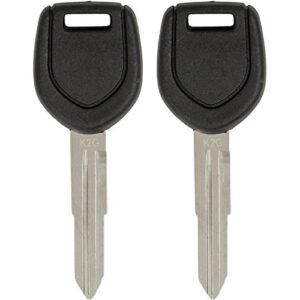 keyless2go replacement for new uncut transponder ignition car key mit12-pt (2 pack)