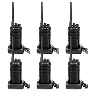 retevis rb85 2 way radios walkie talkies long range, noise cancelling high power two way radios,16ch 2000mah rechargeable walkie talkies for commercial use school security (6 pack)