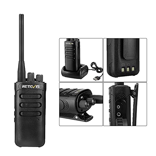 Retevis RB85 2 Way Radios Walkie Talkies Long Range, Noise Cancelling High Power Two Way Radios,16CH 2000mAh Rechargeable Walkie Talkies for Commercial Use School Security (6 Pack)