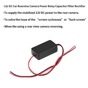 Car Rear View Rectifier, 12V DC Power Relay Capacitor Filter Connector for Backup Camera Rectifier Auto Car Camera Filter (2 Pack)