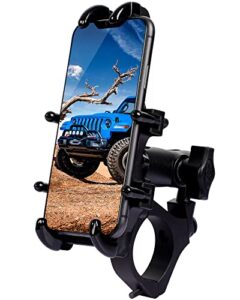 utv phone mount, 360°rotation atv phone holder easily install on 1.75-2″ roll bar, one hand operation phone carrier, 8 claws and aluminum alloy sturdy to hold 4.7″-7.1″ devices for utv, sxs