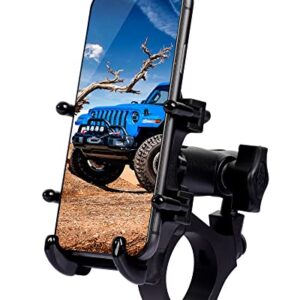 UTV Phone Mount, 360°Rotation ATV Phone Holder Easily Install on 1.75-2" Roll Bar, One Hand Operation Phone Carrier, 8 Claws and Aluminum Alloy Sturdy to Hold 4.7"-7.1" Devices for UTV, SXS