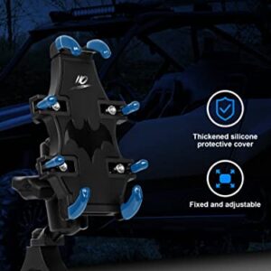 UTV Phone Mount, 360°Rotation ATV Phone Holder Easily Install on 1.75-2" Roll Bar, One Hand Operation Phone Carrier, 8 Claws and Aluminum Alloy Sturdy to Hold 4.7"-7.1" Devices for UTV, SXS