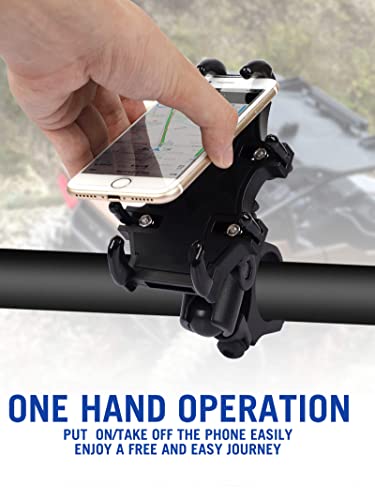 UTV Phone Mount, 360°Rotation ATV Phone Holder Easily Install on 1.75-2" Roll Bar, One Hand Operation Phone Carrier, 8 Claws and Aluminum Alloy Sturdy to Hold 4.7"-7.1" Devices for UTV, SXS