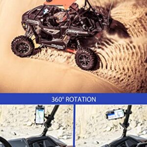 UTV Phone Mount, 360°Rotation ATV Phone Holder Easily Install on 1.75-2" Roll Bar, One Hand Operation Phone Carrier, 8 Claws and Aluminum Alloy Sturdy to Hold 4.7"-7.1" Devices for UTV, SXS