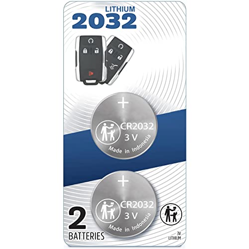 (2 PACK) CR2032 2032 REMOTE KEY FOB BATTERY OEM for 2014-2021+ Compatible with Chevrolet Chevy Colorado Silverado Tahoe Canyon Sierra Yukon Smart Key Remote Case Shell (FCC ID M3N-32337200, 32337100)