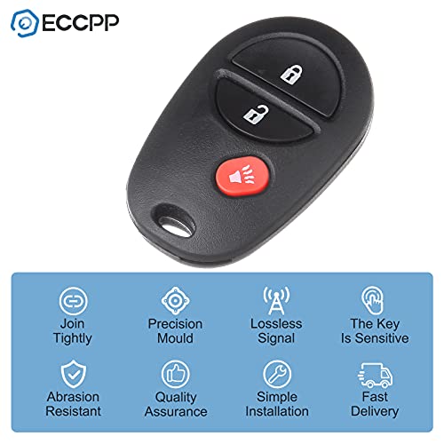 ECCPP Keyless Entry Remote Key Fob for Toyota for Highlande for Sequoia for Sienna for Tacoma for Tundra 2004-2014 FCC GQ43VT20T 1470A1T 89742AE010-1PCS