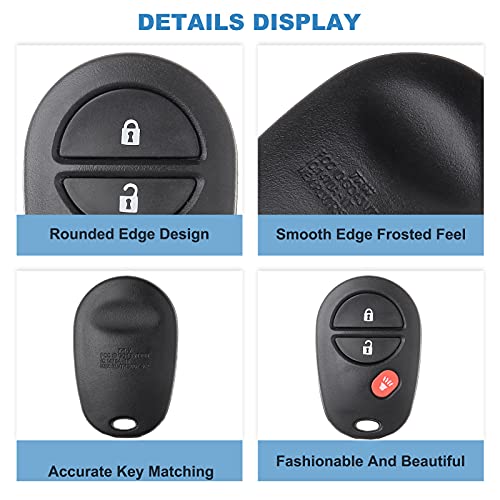 ECCPP Keyless Entry Remote Key Fob for Toyota for Highlande for Sequoia for Sienna for Tacoma for Tundra 2004-2014 FCC GQ43VT20T 1470A1T 89742AE010-1PCS