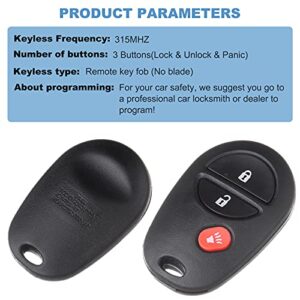 ECCPP Keyless Entry Remote Key Fob for Toyota for Highlande for Sequoia for Sienna for Tacoma for Tundra 2004-2014 FCC GQ43VT20T 1470A1T 89742AE010-1PCS